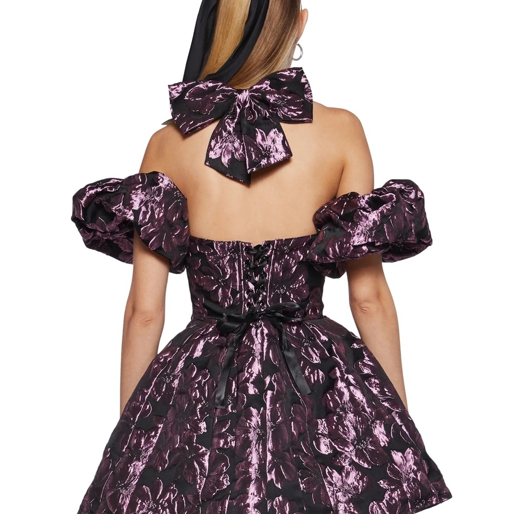 1X POLISHED POISE MINI DRESS Floral Purple and Black Dress Dolls Kill - Picture 11 of 13